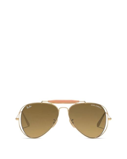 Dolce & Gabbana Metallic X Ray-Ban Pilot-Frame Sunglasses