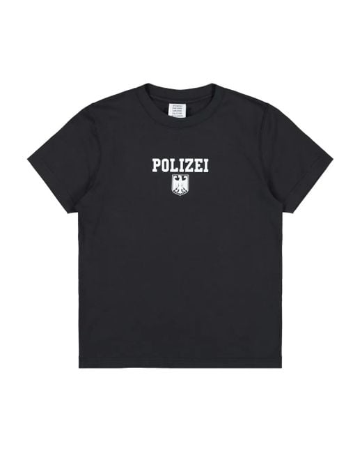 Vetements Black Polizei Fitted T Shirt for men