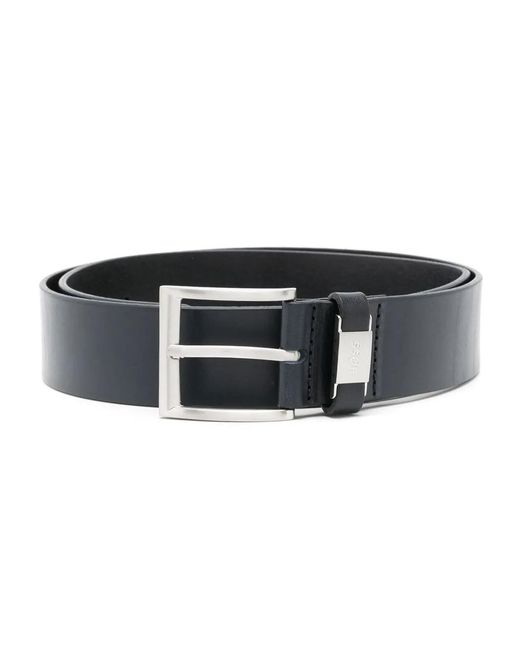 Boss Black Logo-Plaque Leather Belt for men