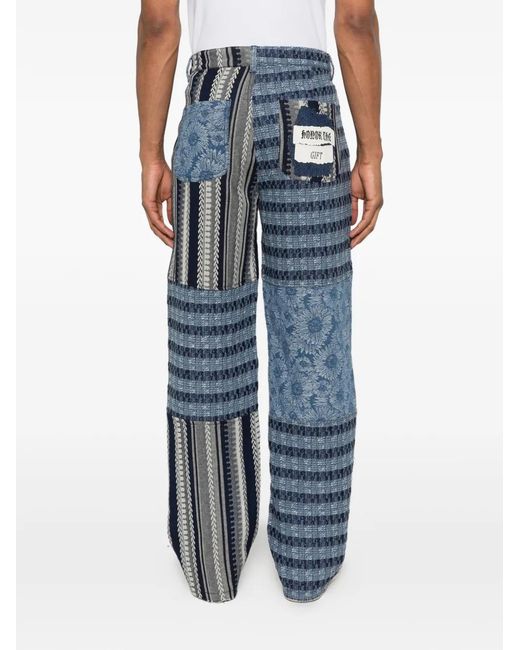 Honor The Gift Blue Tapestry Patchwork Trousers for men