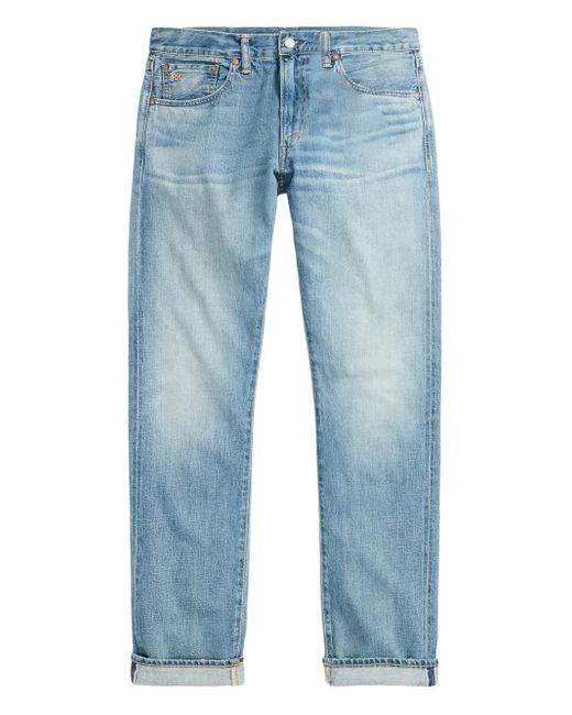 RRL Blue Roll-Cuff Jeans for men