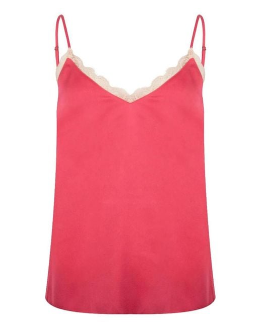 Camisola Camelia con ribete de encaje LoveStories de color Pink