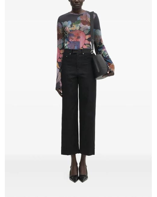 Undercover Black Panelled Cropped Trousers
