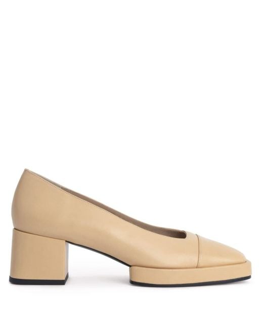By Far Natural Sava Leather Pumps