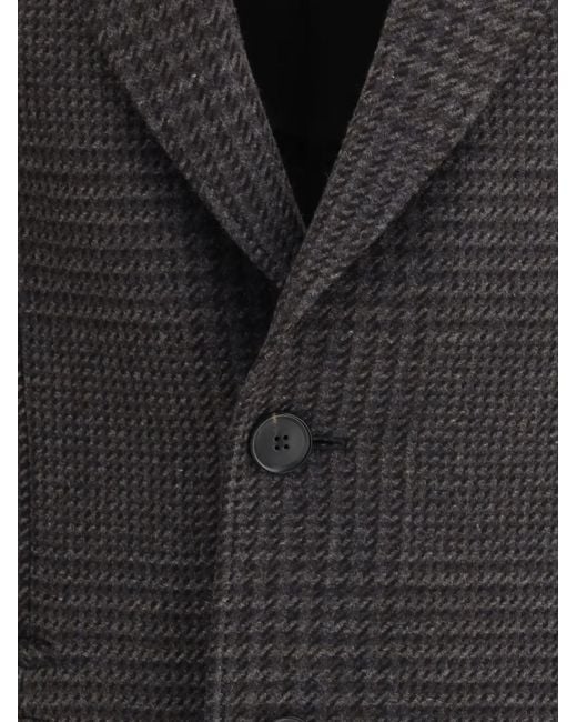 Zegna Karierter Mantel in Black für Herren