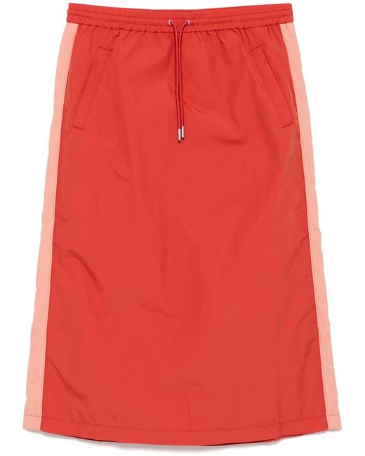 Maison Kitsuné Red Flash Fox Long Skirt