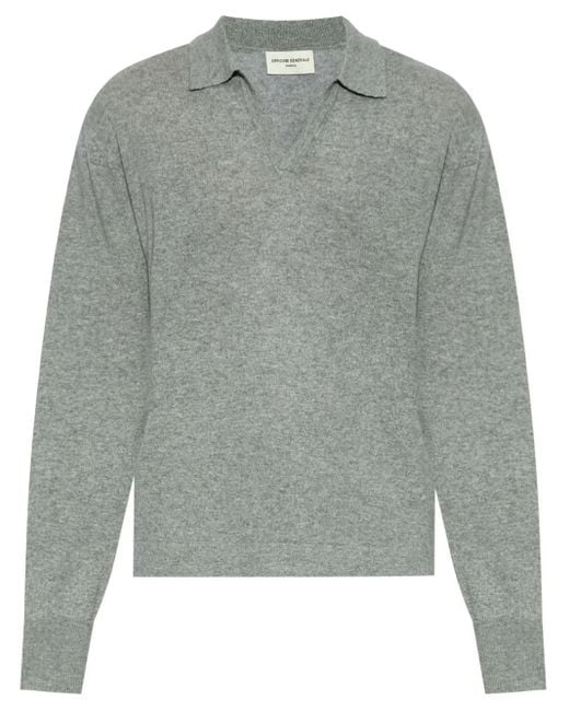 Polo À Manches Longues Officine Generale pour homme en coloris Gray