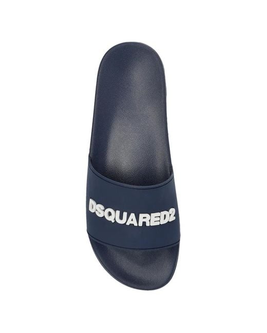 DSquared² Blue Logo Slides for men