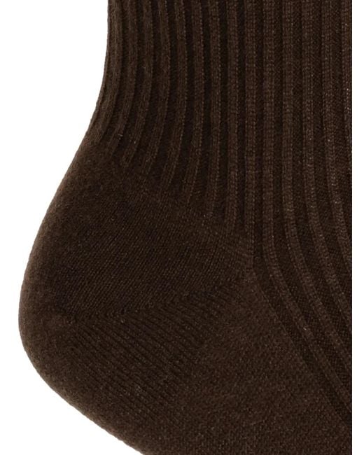 Max Mara Brown Ribbed Cashmere Socks