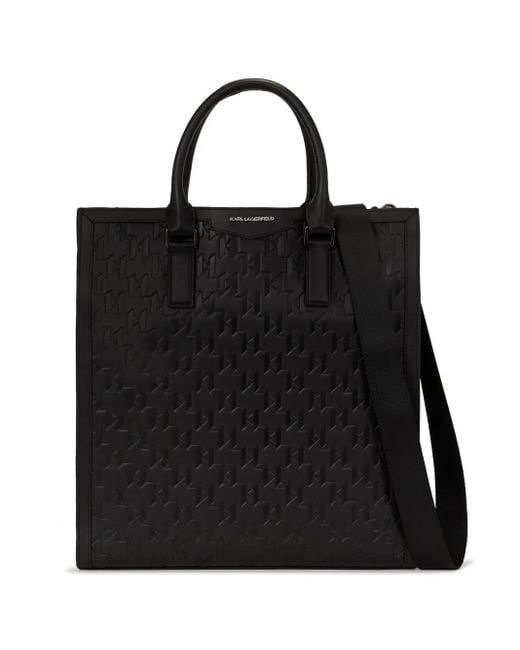 Karl Lagerfeld K/Loom Leren Shopper in het Black voor heren