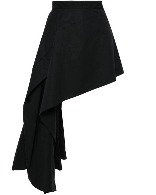 Sportmax Black Asymmetric cotton miniskirt