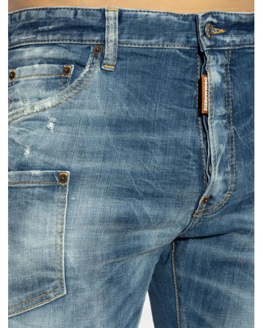 メンズ DSquared² ロゴパッチ ジーンズ Blue