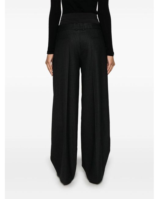 Sandro Black Pinstripe-Pattern Trousers