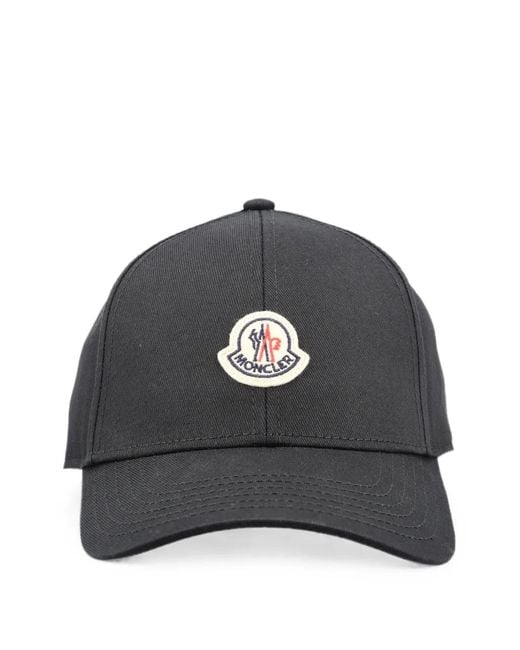 Moncler Black Logo-Patch Baseball Cap for men