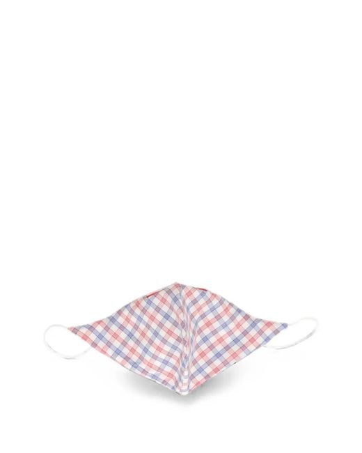 Isaia Pink Check-Pattern Face Mask for men