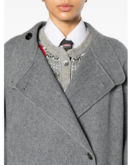 Thom Browne Gray Wool-Blend Maxi Coat