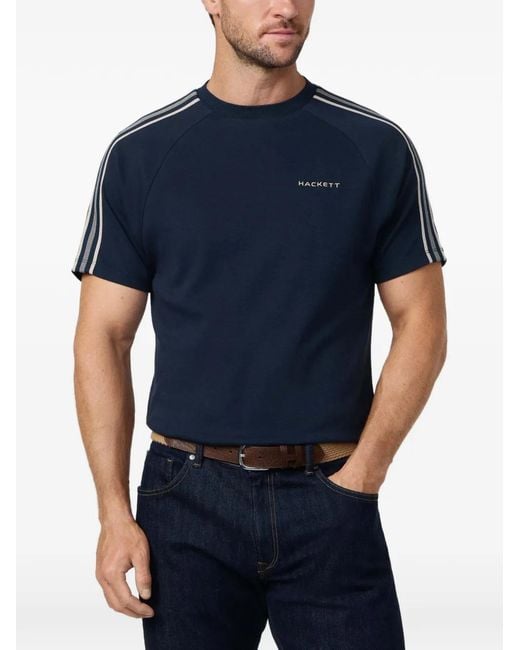 Hackett Blue Tape-Detail Short-Sleeve T-Shirt for men