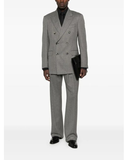 Tom Ford Gray Double-Breasted Wool Blazer for men