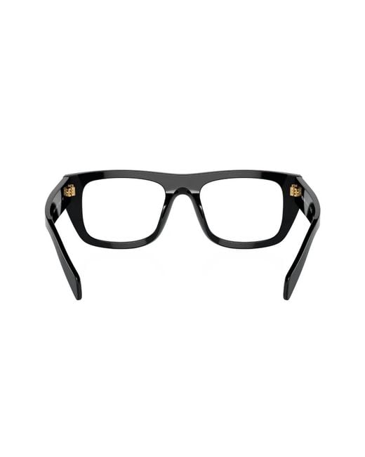 Prada Black Matte Rectangle-Frame Glasses