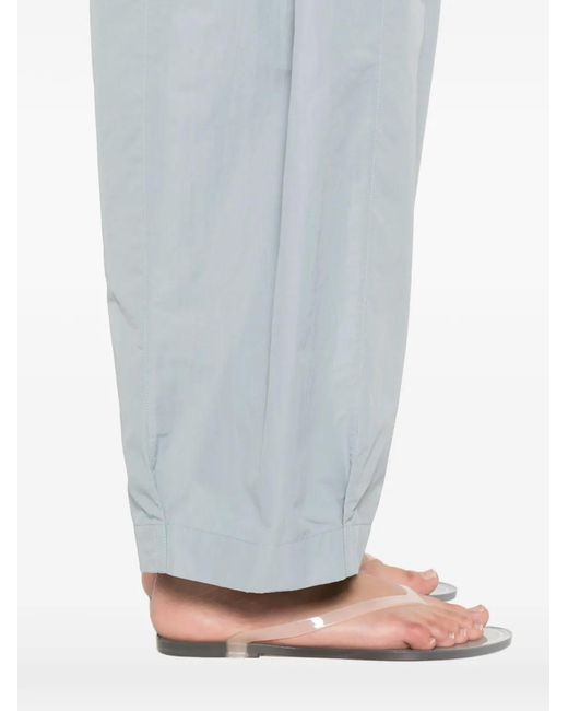 The Row White Pantalon Ample À Design Plissé