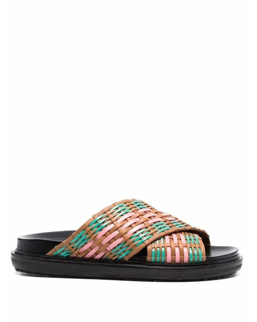 Marni Brown Fussbett Cross Sandals