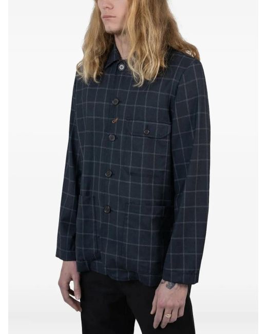 Universal Works Blue Checked Pocket Jacket for men