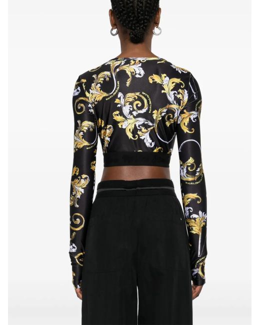 Versace Jeans Couture Black Barocco-Print Top