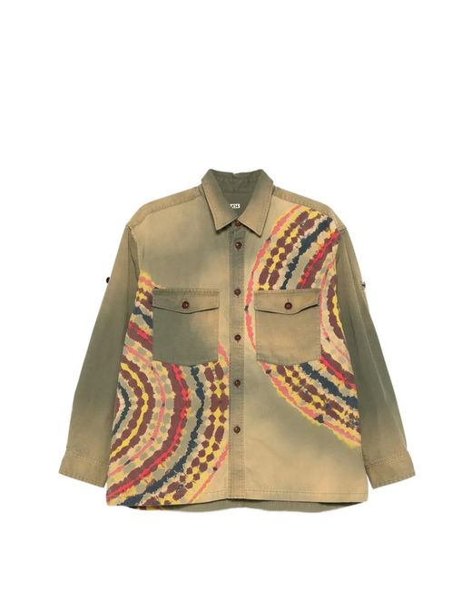 KHOKI Metallic Printed Pocket Shirt for men