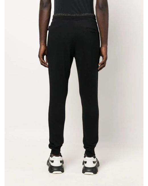 Philipp Plein Black Logo-Patch Track Pants for men