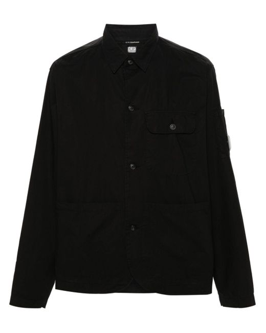 C P Company Black Lens-detail Cotton Shirt for men