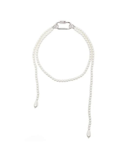 Simone Rocha White Faux-Pearl Drop Necklace