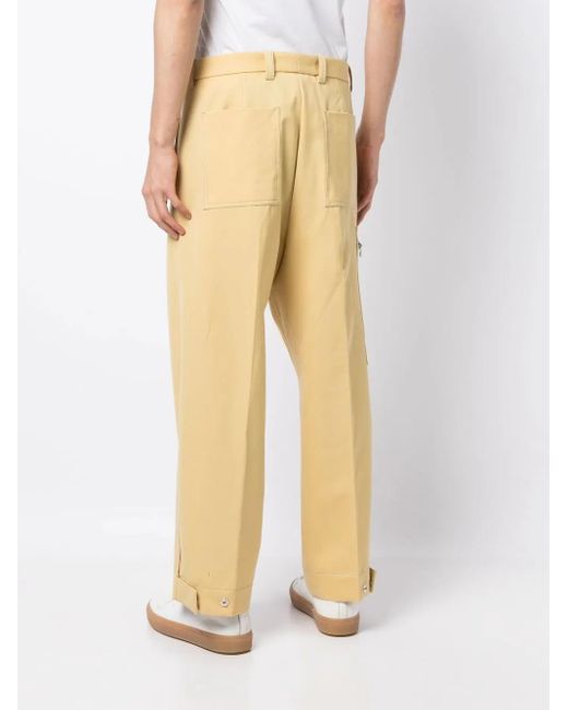 OAMC Yellow Straight-Leg Pressed-Crease Trousers for men