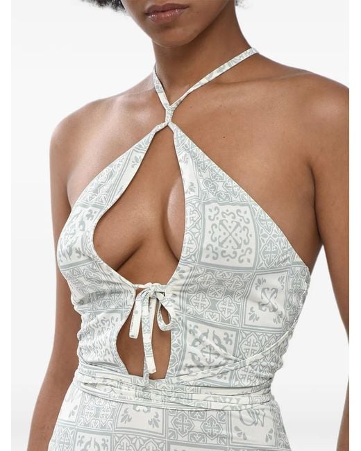 Off-White c/o Virgil Abloh White Maiolica Lace-Up Dress