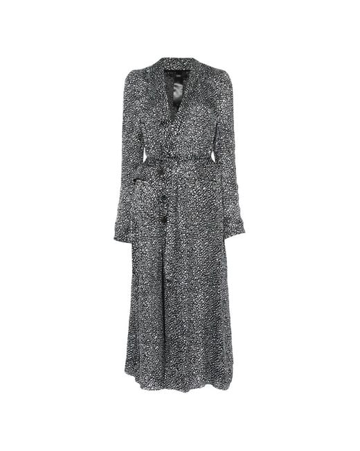 SAPIO Gray Manteau À Motif Géométrique