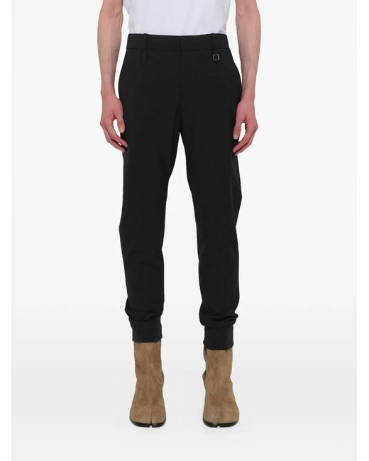 Wooyoungmi Black Cuffed Tailored Trousers for men