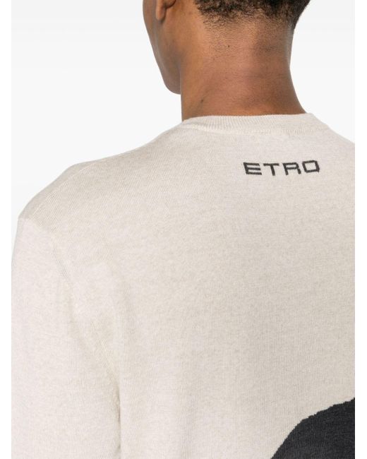 Etro Intarsien-Pullover mit Landschaft in Gray für Herren