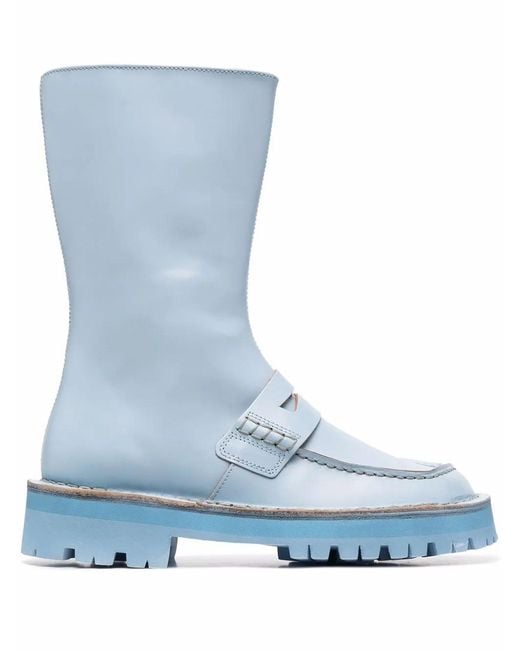CAMPERLAB Blue Eki Mid-Calf Leather Boots
