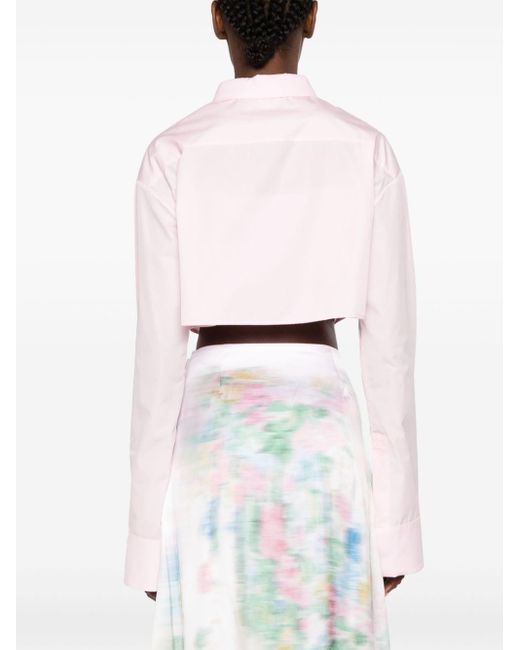 Loewe Pink Cropped Shirt In Cotton Candy
