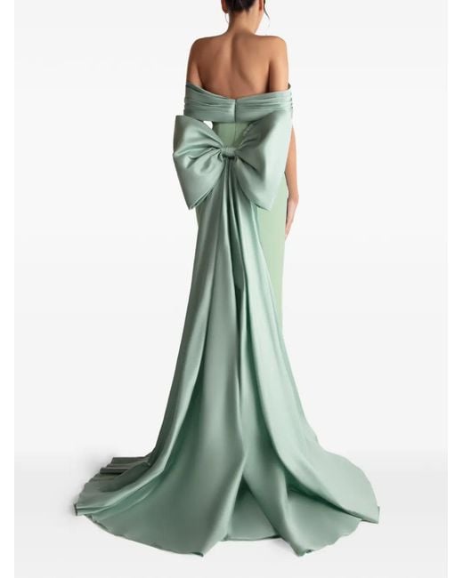 Gatti Nolli by Marwan Green Off-Shoulder Gown Dress