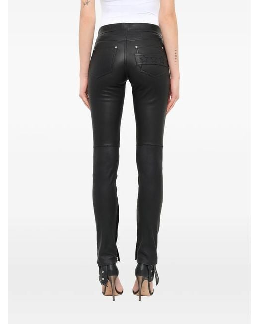 Givenchy Black Star-Patch Leather Trousers