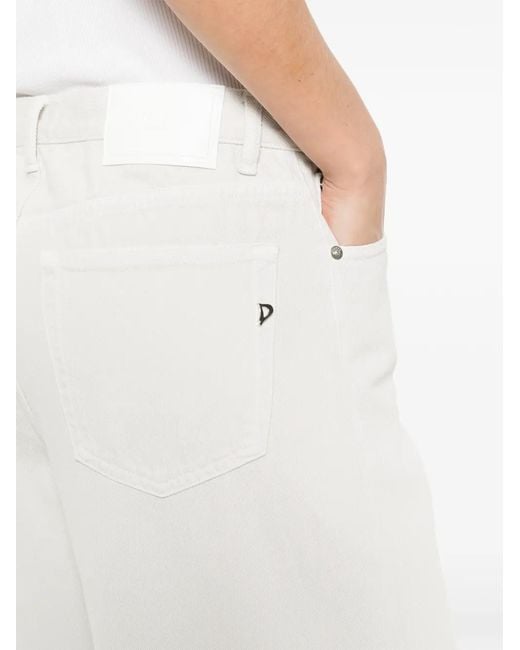 Dondup White Dakota Cotton Jeans