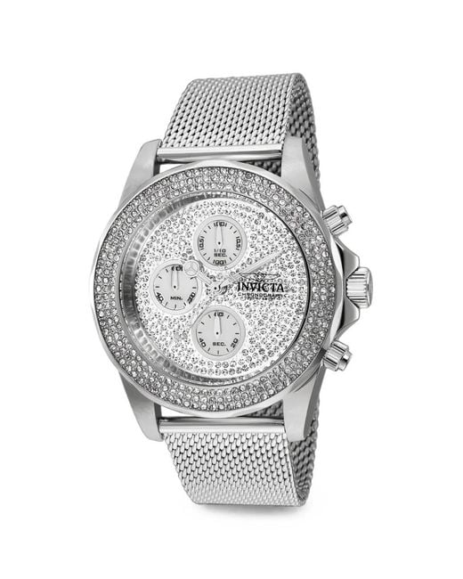 INVICTA WATCH Gray Pro Diver Crystal-Embellished 43Mm Watch for men