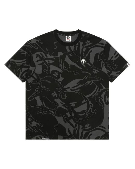メンズ Aape By A Bathing Ape Ape カモフラージュ Tシャツ Black