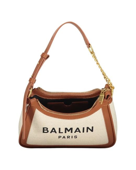 Balmain White Sac Porté Épaule À Logo B-Army