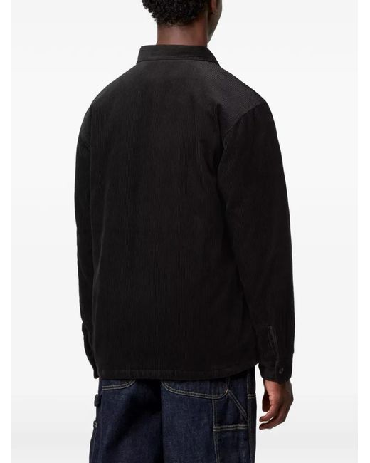 Carhartt Black Corduroy Logo-Patch Shirt Jacket for men