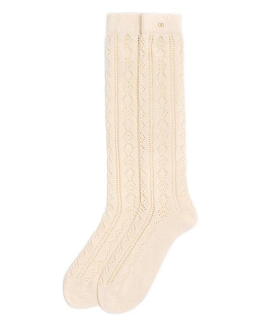Valentino Garavani Natural Vlogo Perforated Socks for men