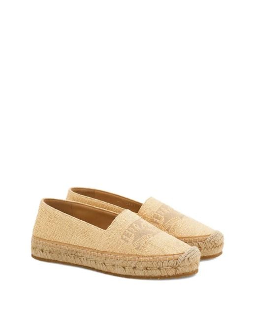 Ferragamo Natural Venna-Logo Espadrilles