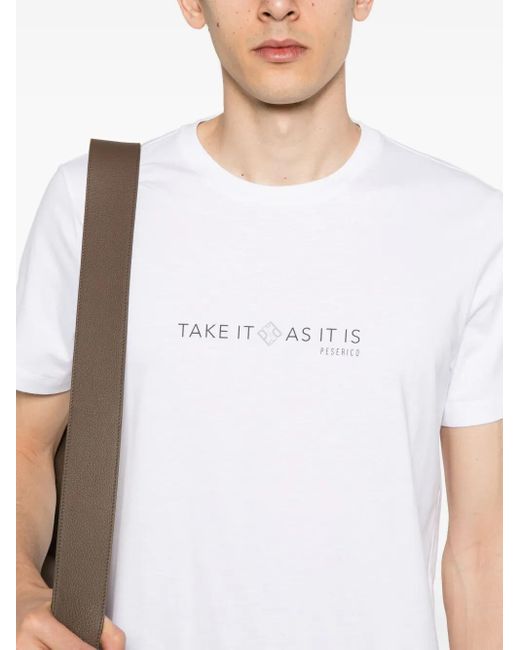 Peserico T-Shirt Mit Text-Print in White für Herren