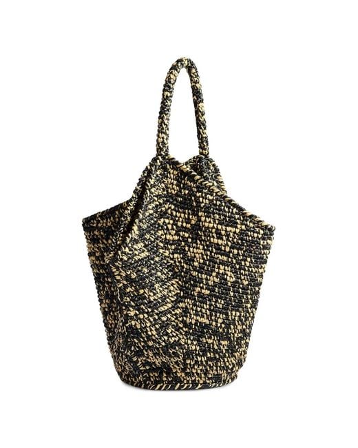 Khaite Black Logo-Patch Tote Bag