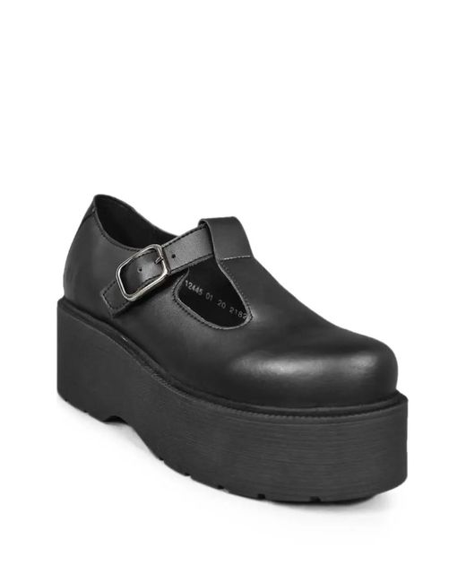 Altercore Black Blair T-Bar Platform Shoes
